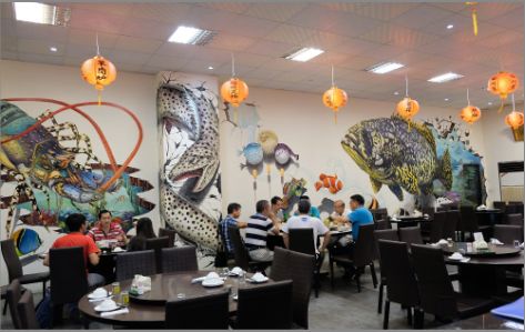 江津海鲜餐厅墙体彩绘